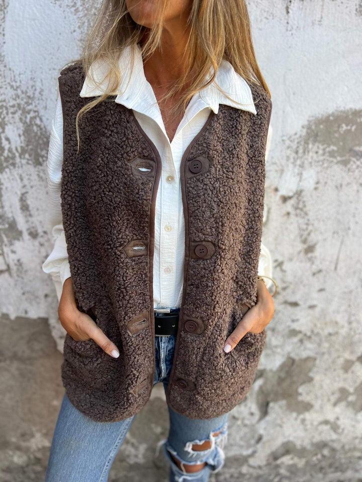 Clarisse I Gilet douillet à boutons