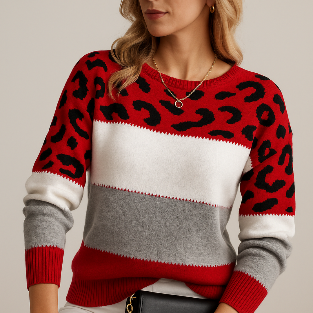 Elina | Pull doux à imprimé animalier