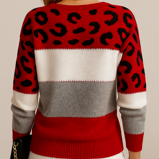 Elina | Pull doux à imprimé animalier