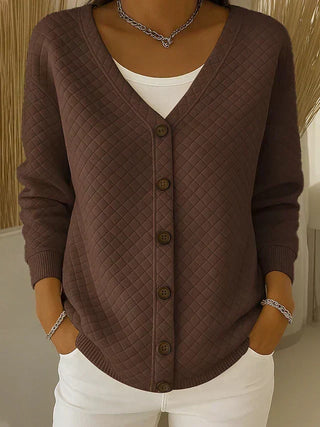 Leonor | Veste en Tricot Matelassée avec Boutons
