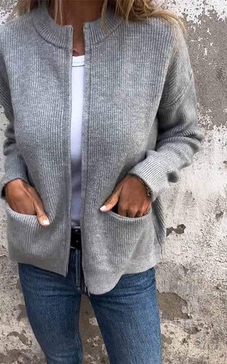 Lorine | Gilet en maille casual avec fermeture éclair