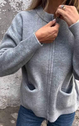 Lorine | Gilet en maille casual avec fermeture éclair