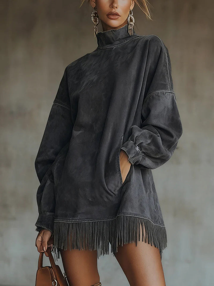 Soleya | Pull oversize à franges bohème